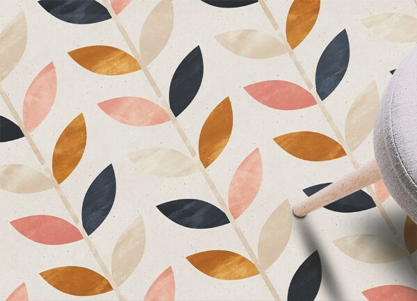 Interior PVC rug Tiny leaves