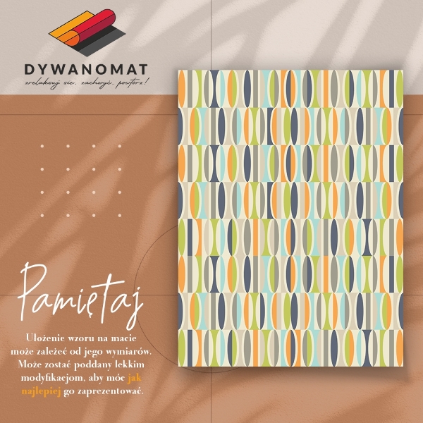 Fashionable vinyl rug Geometric ovals