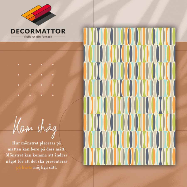 Fashionable vinyl rug Geometric ovals