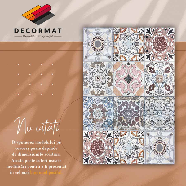 Fashionable vinyl rug Portuguese tiles