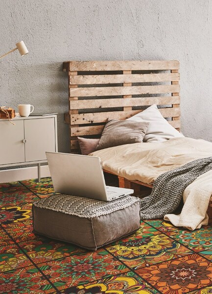 Fashionable vinyl rug Portuguese tiles