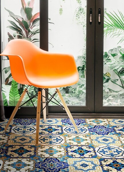 Fashionable vinyl rug Portuguese tiles