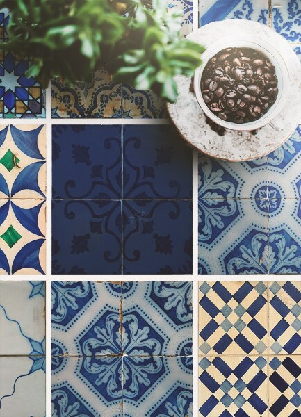 Indoor vinyl PVC carpet Moroccan tiles