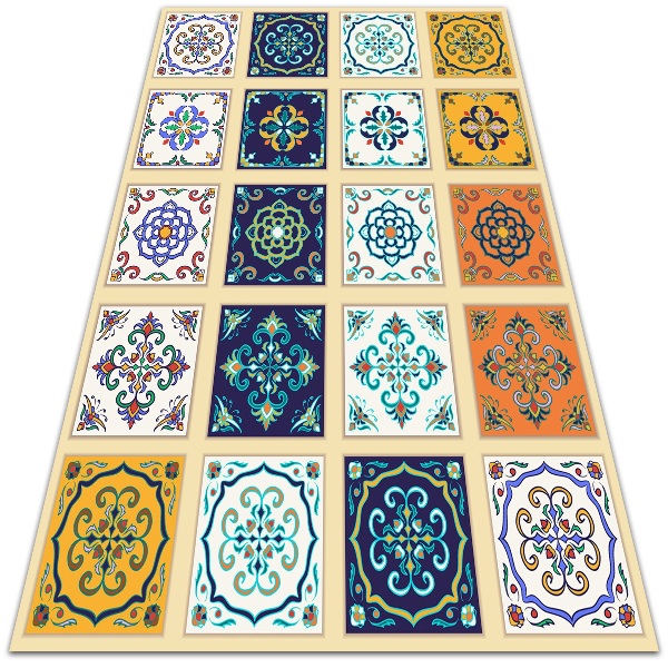 Universal vinyl carpet Greek tiles