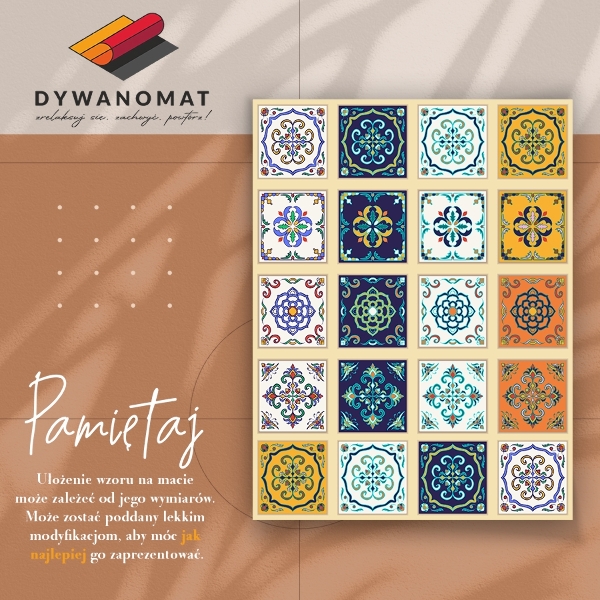 Universal vinyl carpet Greek tiles