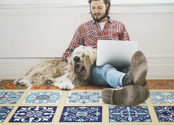 Fashionable PVC carpet Greek tiles