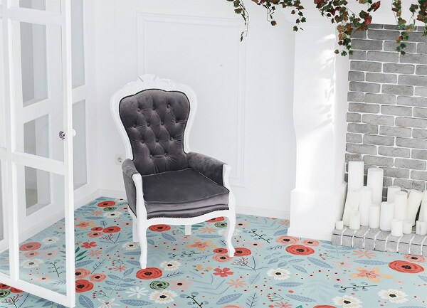 Interior PVC rug Meadow flowers