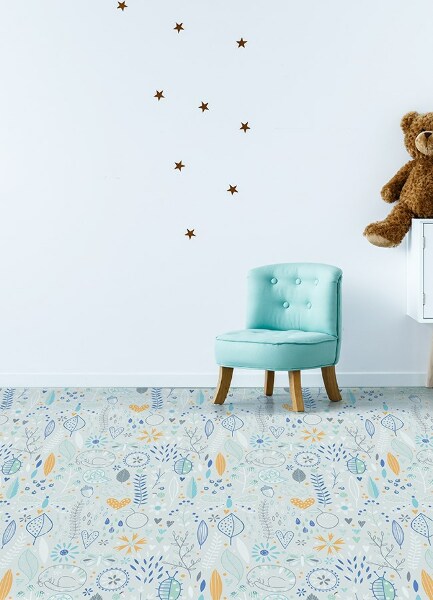 Universal vinyl rug Meadow motifs