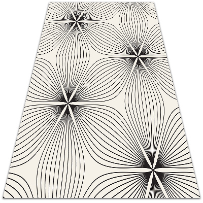 Fashionable vinyl rug floristic lines