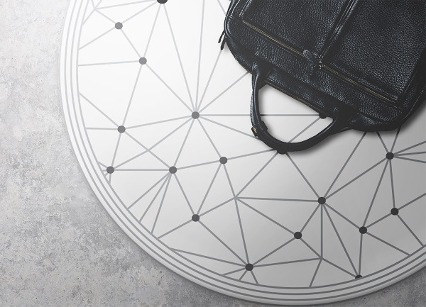Round interior PVC carpet geometric grid