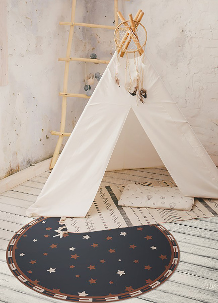 Fashionable Round PVC rug geometric star