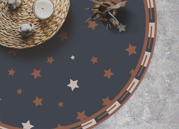 Fashionable Round PVC rug geometric star