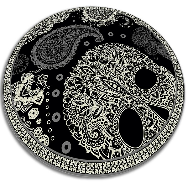 Round vinyl rug oldchoolowe skull