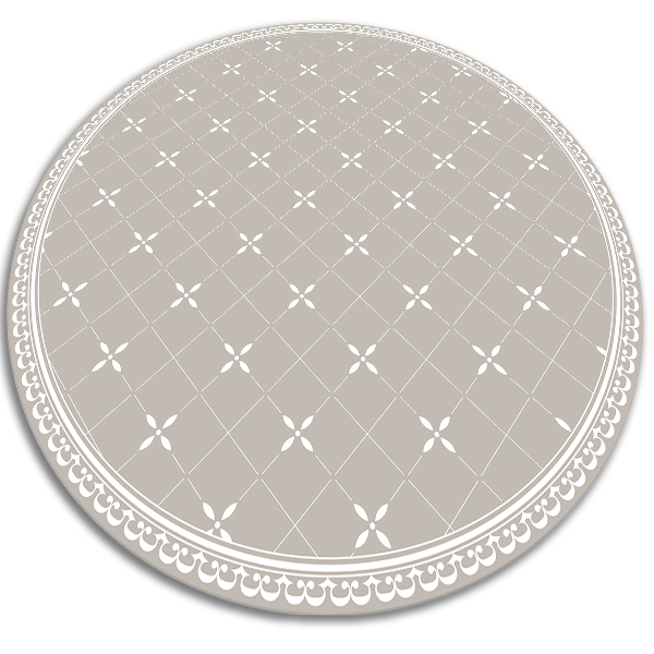 Round vinyl rug delicate crosses