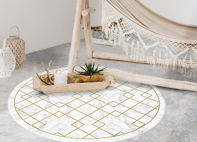 Round interior PVC carpet decorated with marble