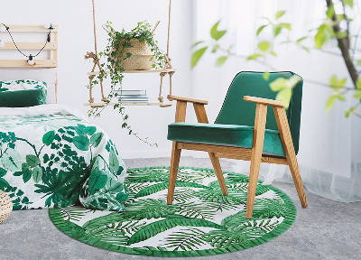 Round interior PVC carpet palm leaves