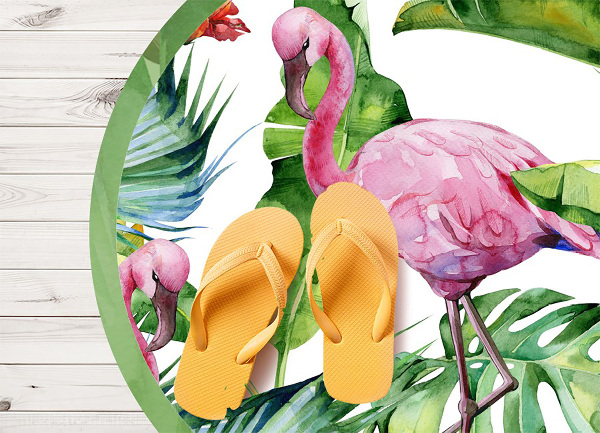 Indoor vinyl carpet flamingos