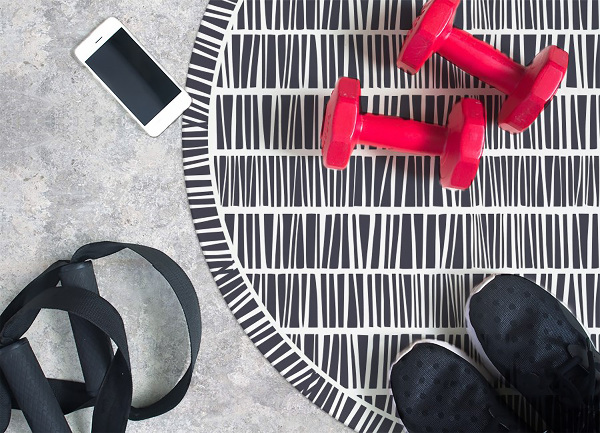 Vinyl rug abstract lines