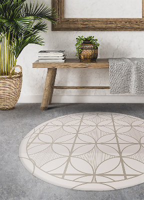 Round PVC rug geometric circle