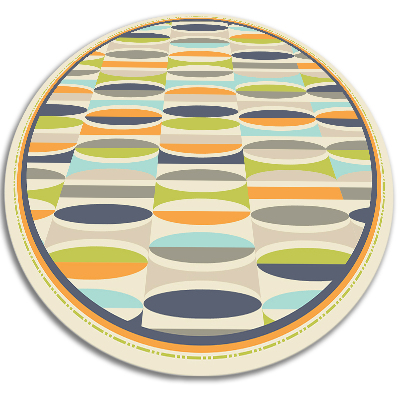 Round interior PVC carpet geometric ovals