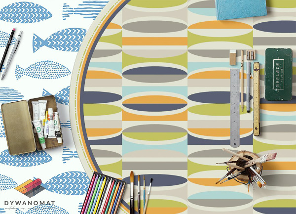 Round interior PVC carpet geometric ovals