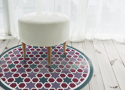 Round interior PVC carpet geometric star