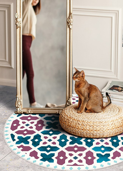 Indoor vinyl carpet geometric shapes