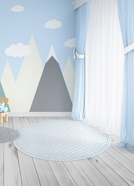Fashionable Round PVC rug herringbone zigzag