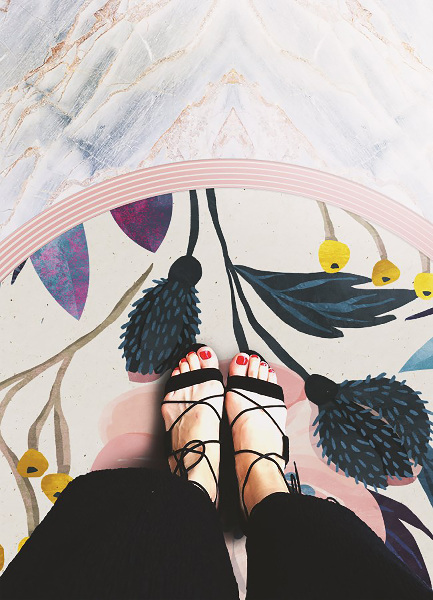 Universal vinyl carpet flowers