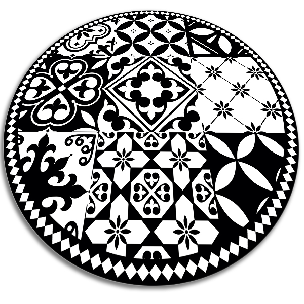Round vinyl rug Portuguese tiles