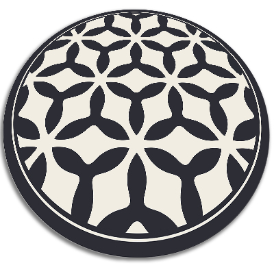 Round vinyl rug geometric shapes