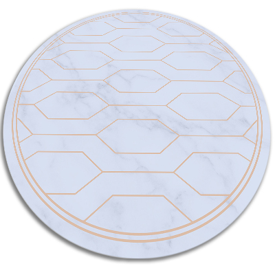 Round interior PVC carpet decorated with marble