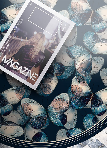 Indoor vinyl rug Butterflies