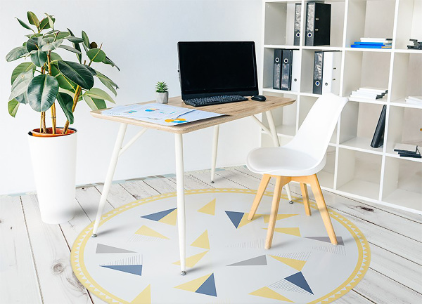 Fashionable Round PVC rug geometric triangles