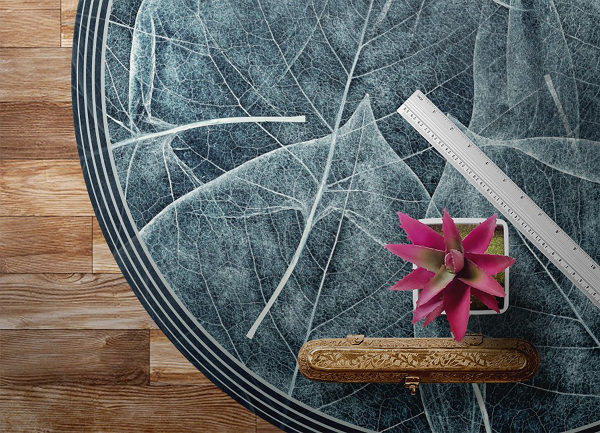 Round interior PVC carpet leaf
