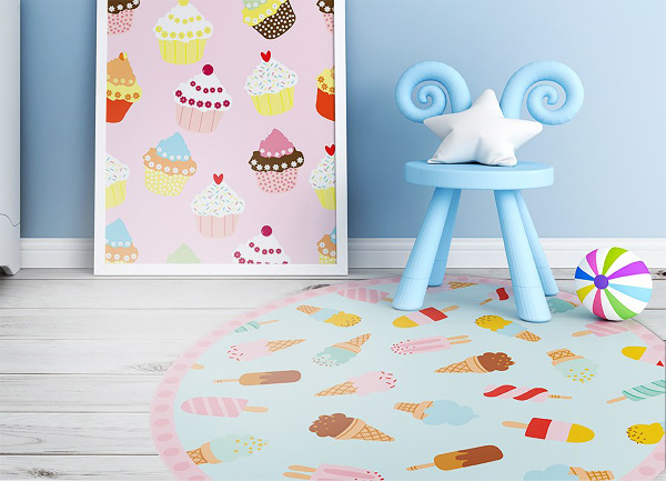 Universal vinyl carpet a variety of ice cream