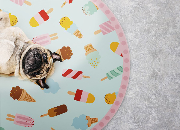 Universal vinyl carpet a variety of ice cream