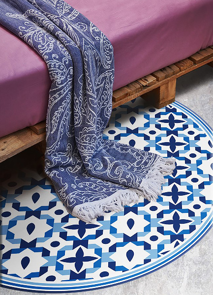 Indoor vinyl carpet geometric shapes