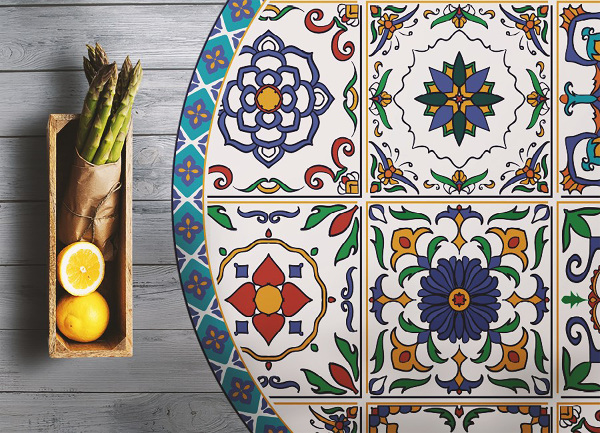 Universal vinyl carpet Portuguese tiles