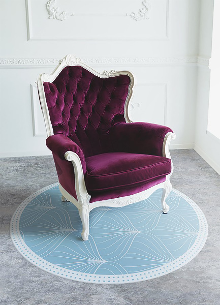 Round PVC rug fine lines