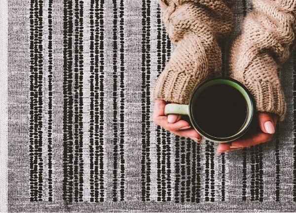 Indoor vinyl PVC carpet Black stripes