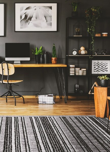 Indoor vinyl PVC carpet Black stripes