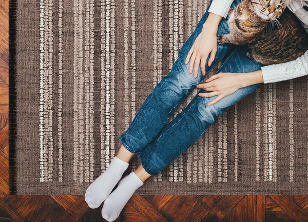 Interior PVC rug Brown fabric pattern