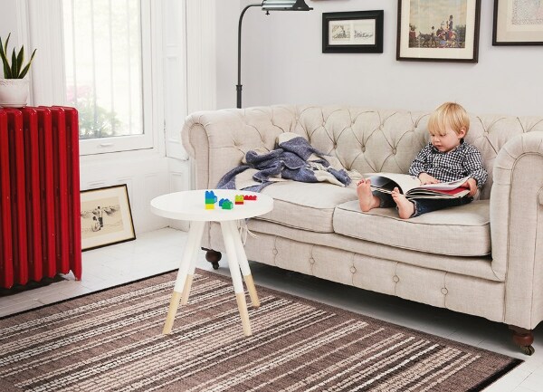 Interior PVC rug Brown fabric pattern