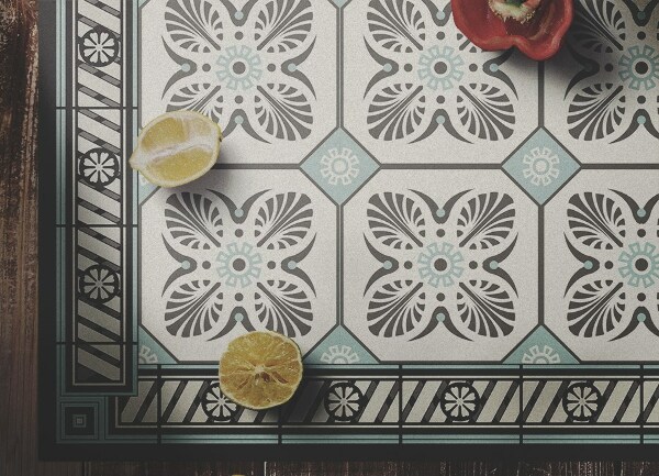 Vinyl floor mat Vintage tiles