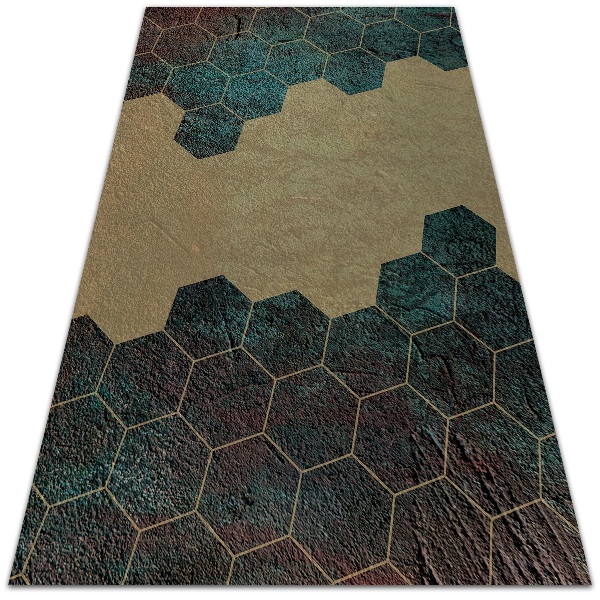 Universal vinyl rug colorful mosaic