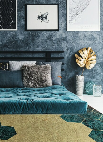 Universal vinyl rug Concrete hexagons