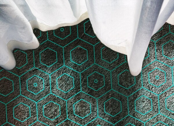 Vinyl floor mat Retro hexagons