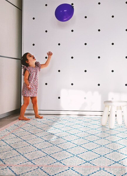 Vinyl carpet Blue lines