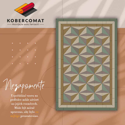 Vinyl floor rug 3D triangles